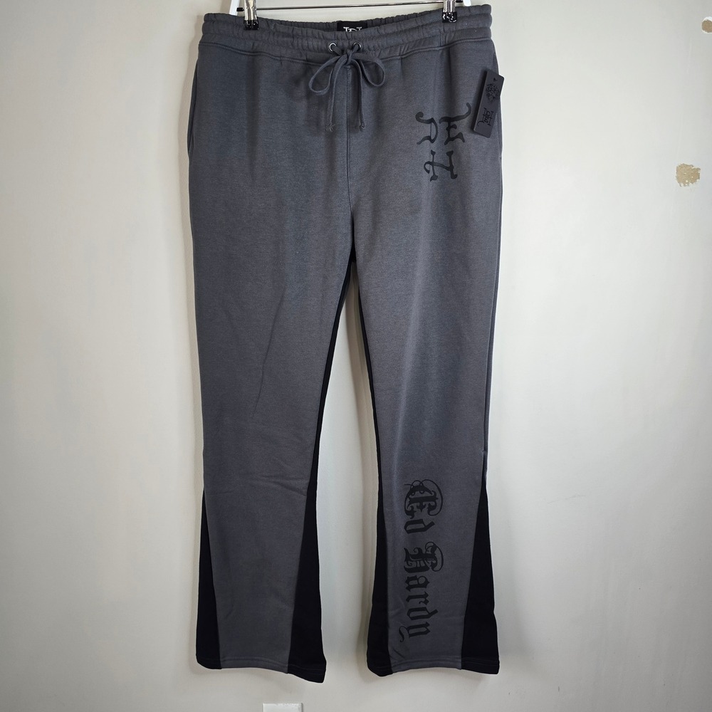 Ed Hardy Mens Charcoal Grey Snake Graphic Sweatpants XL EHM8007-2B NWT